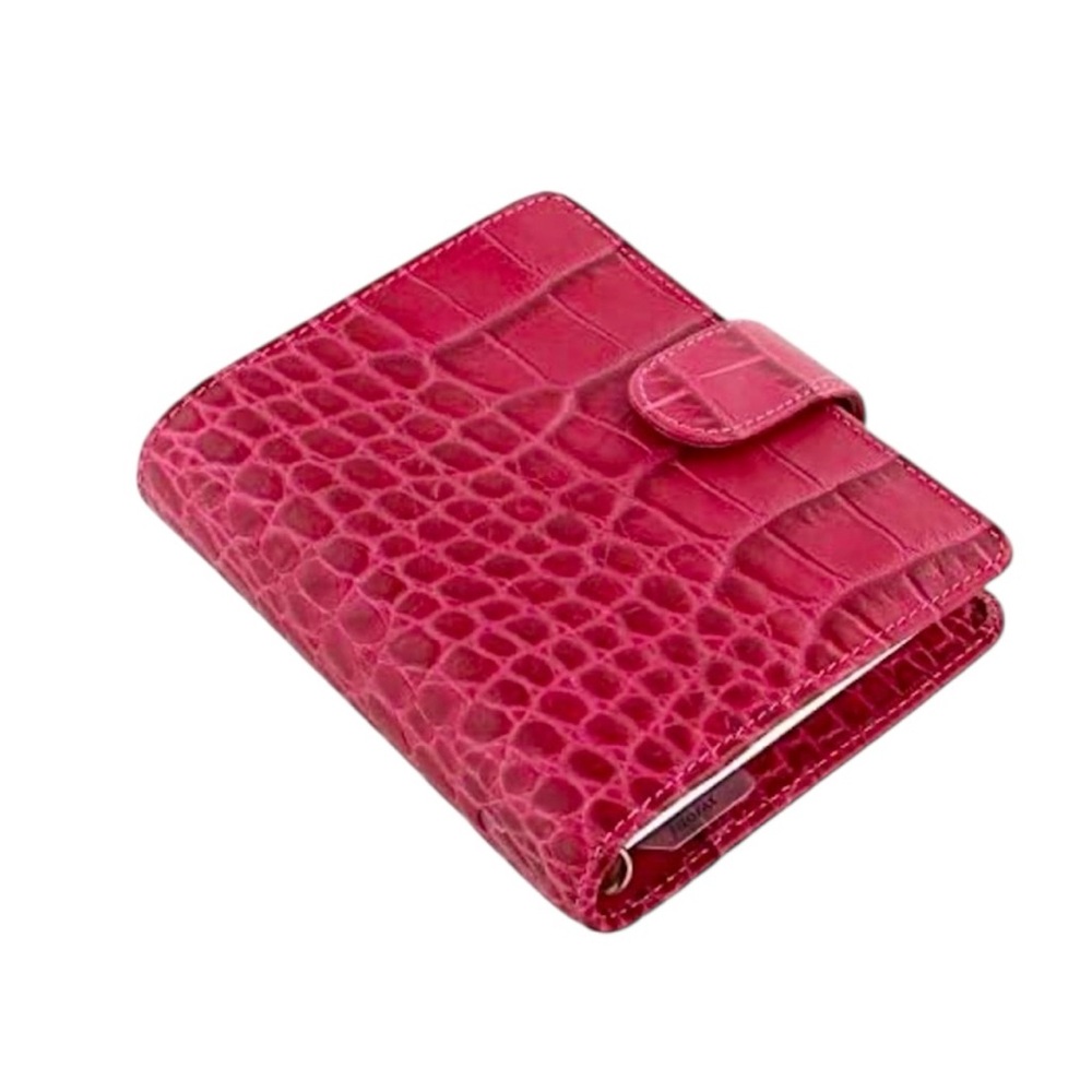 💖 Filofax Pocket Organizer – Classic Croc Fuchsia Calf Leather 💖